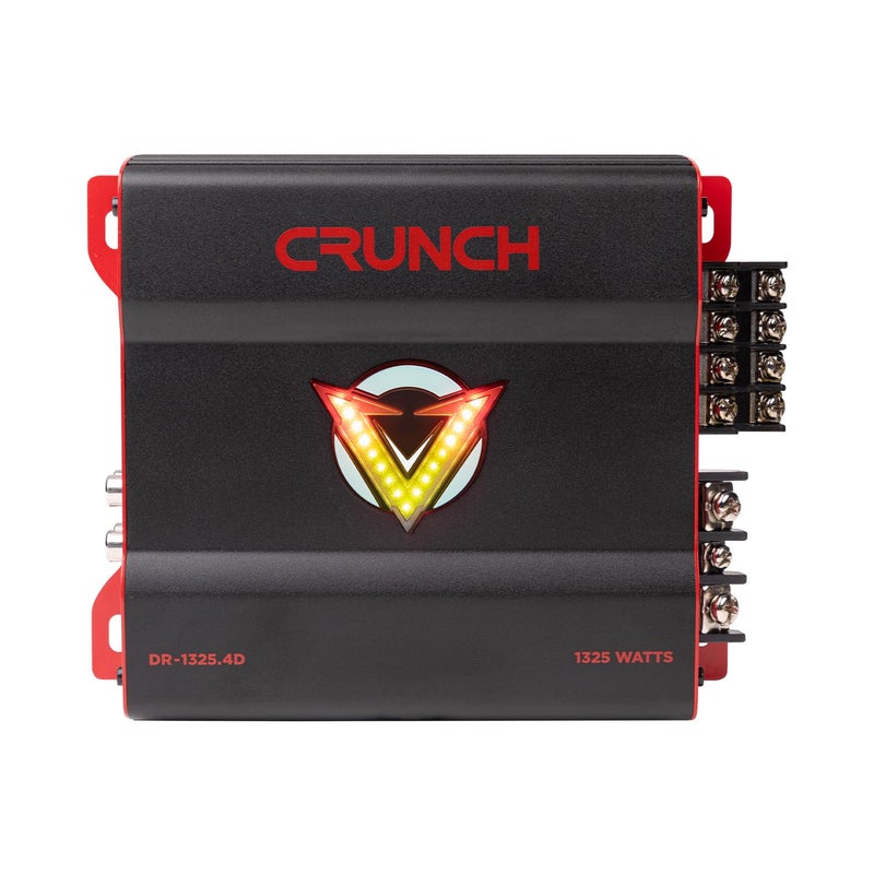 Crunch DR-1325.4D V-Drive 1325W 4-Channel Car Audio Amplifier - Class D, QTD Cooling, LED VU-Meter, Adjustable Crossovers, Multiple Operation Modes - Image 2